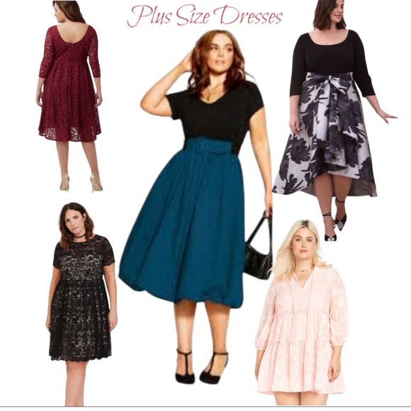 22W Lane Bryant Fit and Flare Lace Illusion Dress with High-Low Hemline - Picture 17 of 17